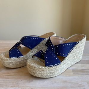 NWOB Marc Fisher Navy Espadrilles Size 9